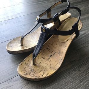 Chaps Blue Wedge Sandals